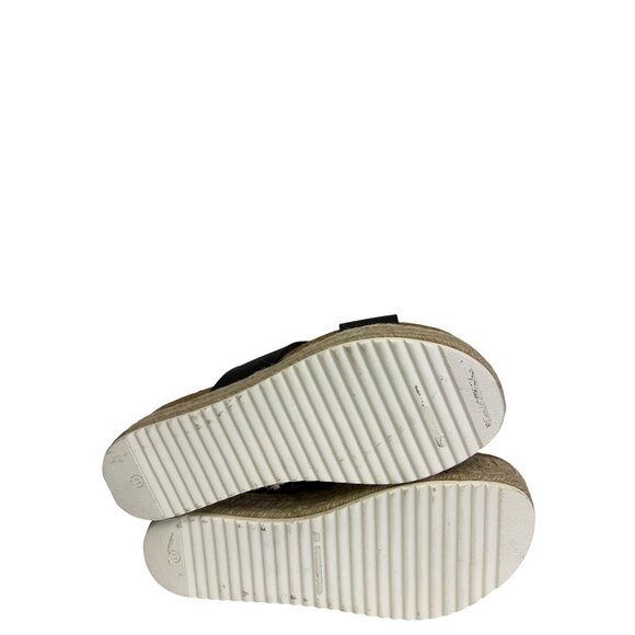 Mezent Women's Sandals Espadrilles Cork Footbed Black Platform Size 10 NEW - Picture 7 of 11